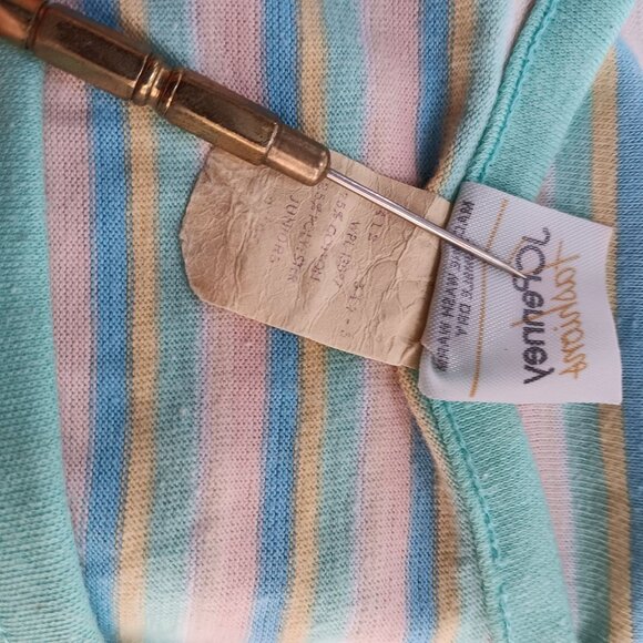XS True Vintage 1980's Mom Tank Top JCPenney Pastel Striped - Picture 8 of 8